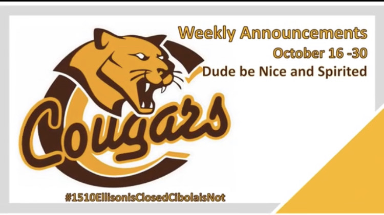 Announcements: 10/26-10/30