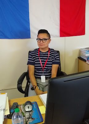 Mr. Tenorio in his classroom.