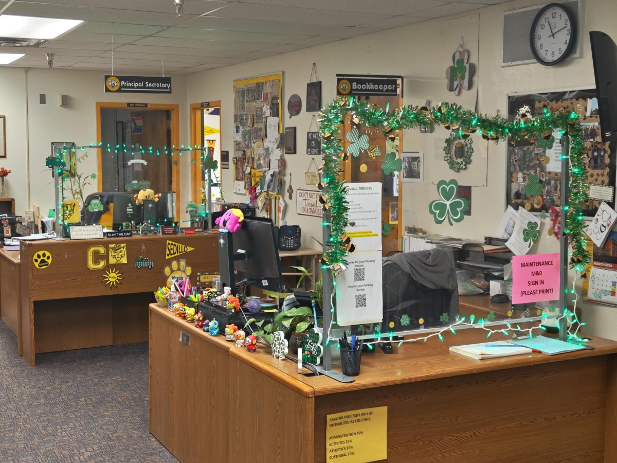 Even the front office staff is getting in on the St. Patricks Day celebrations.
