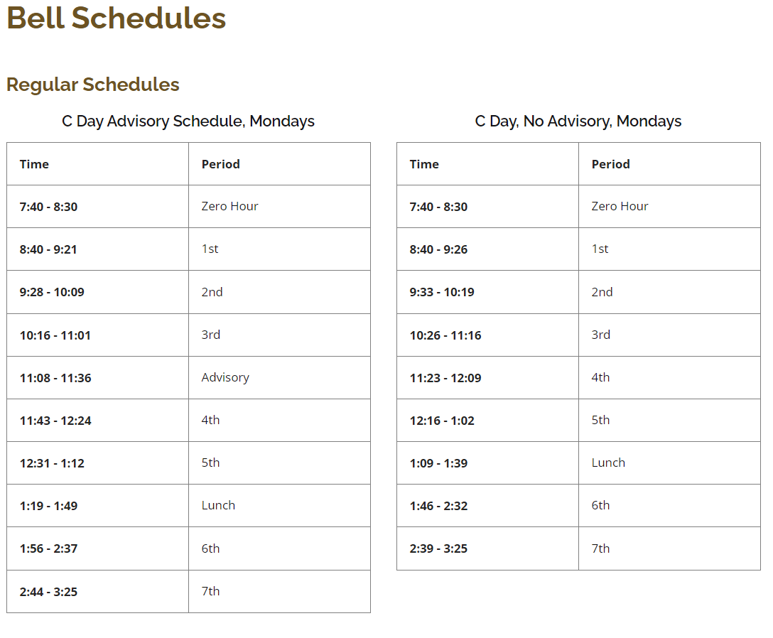 New Schedules For A New Year