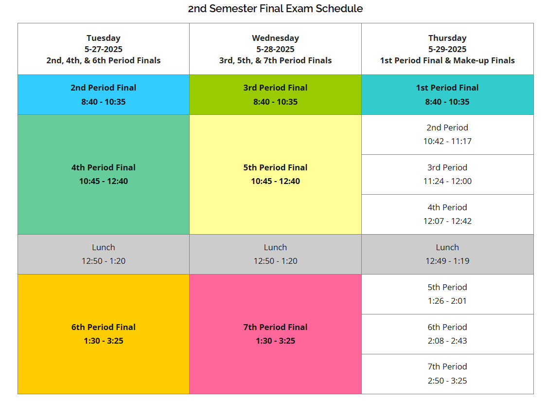 Final Exam Schedule